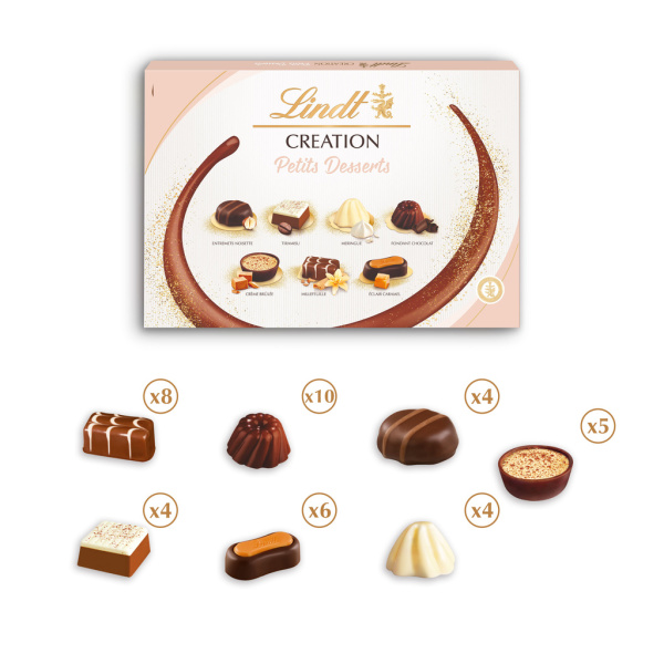 Création Dessert boîte de chocolats, 413 g, assortiment – Lindt : Boite