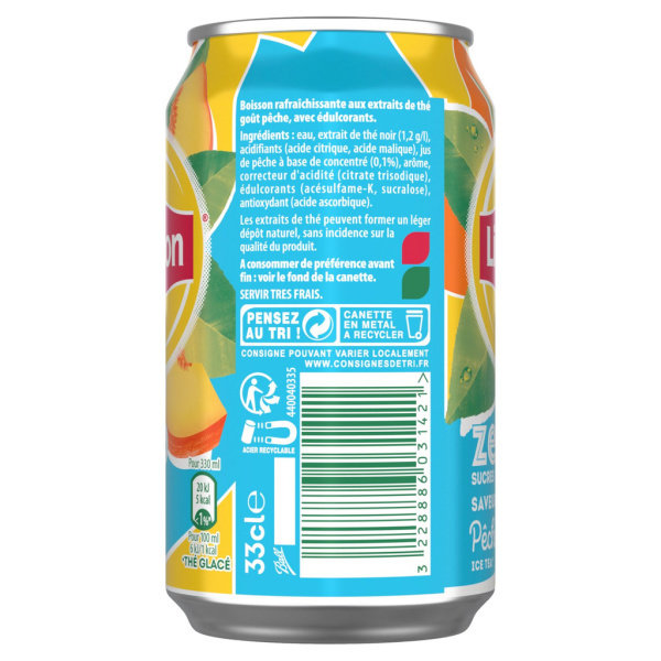  Ice  tea  p che light en canette LIPTON 33cl sur franprix fr