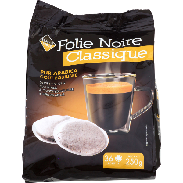 Café dosettes compatibles Senseo espresso classico Leader Price