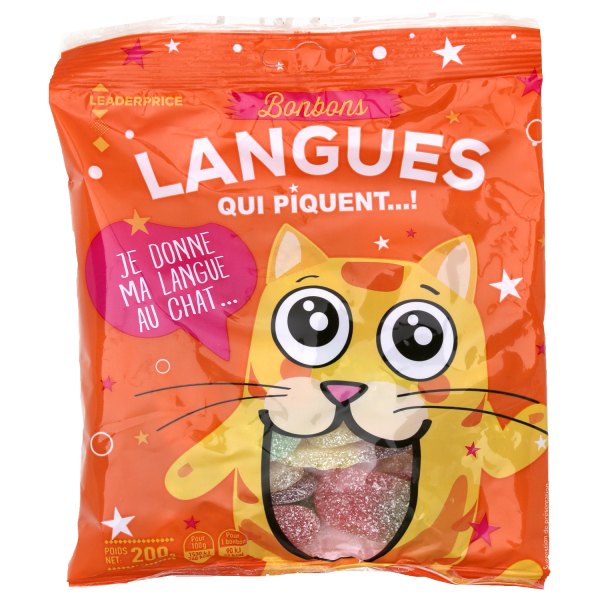 Bonbons langues de chat fruités qui piquent - Frisia