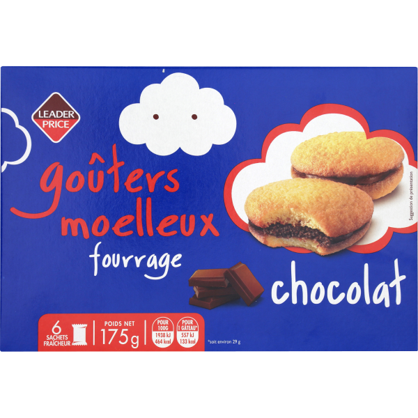 Gouters Moelleux Chocolat Leader Price 175g Sur Franprix Fr