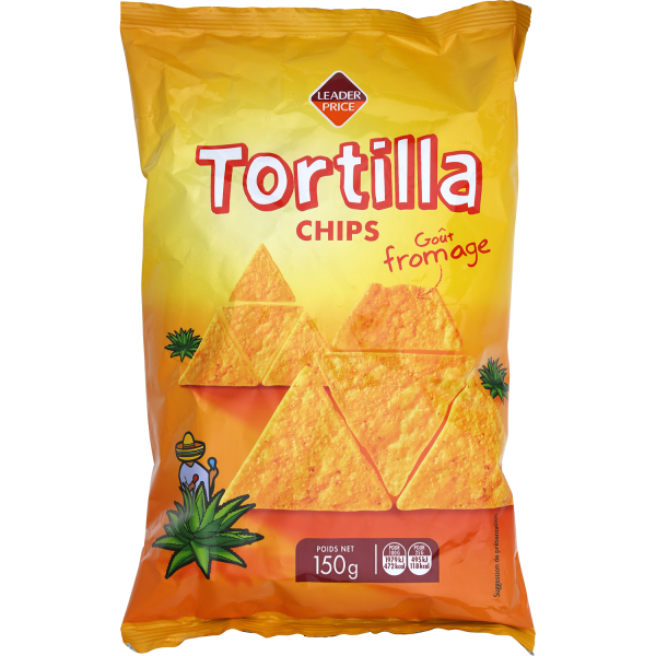 Chips Tortilla goût fromage - Leader Price - 150g