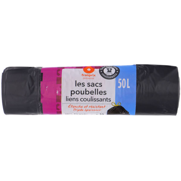 Sacs poubelle r sistants 50l franprix x10 sur franprix.fr