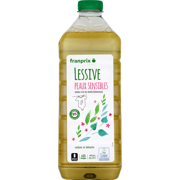 Lessive liquide savon de Marseille franprix 1,25l sur