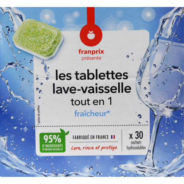 Tablettes lave-vaisselle tout en 1, U (x 30)  La Belle Vie : Courses en  Ligne - Livraison à Domicile