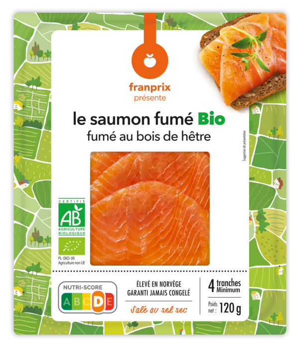 Saumon bio fumé 2 tranches - 8.90 € TTC