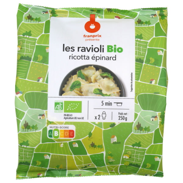 Ravioli bio épinard ricotta - Les plats cuisinés - Vitamont