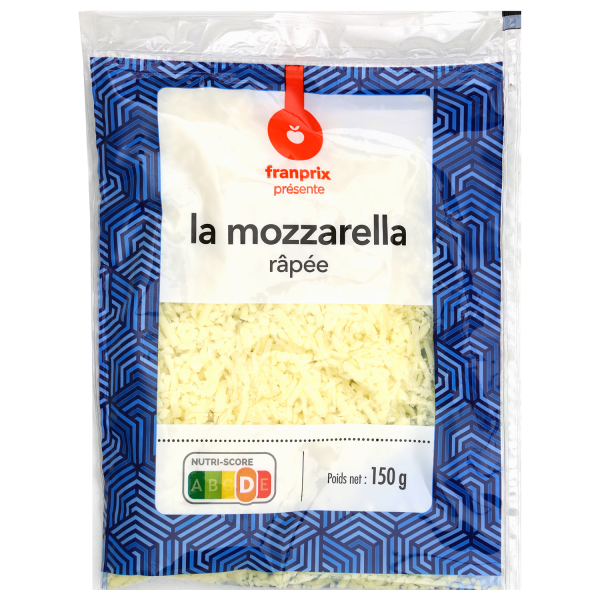 Mozzarella râpée franprix 150g sur