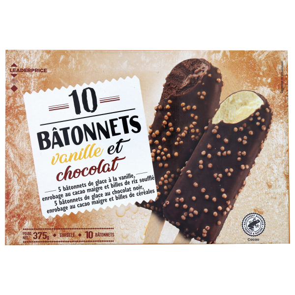 Glace Bâtonnet Vanille Chocolat Leader Price 10x375g Sur Franprixfr 