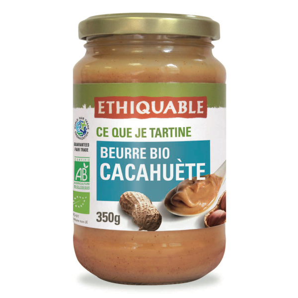 ETHIQUABLE Beurre de cacahuètes du Nicaragua sans huile de palme 350g pas  cher 