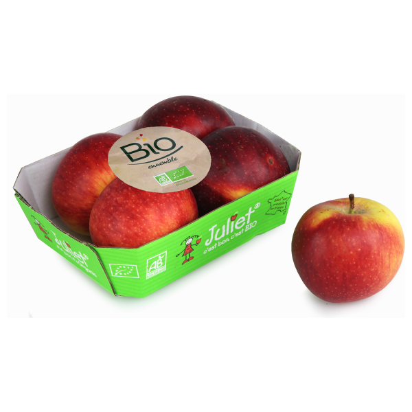 Pomme juliette Bio Bio Ensemble Barquette 4 fruits sur