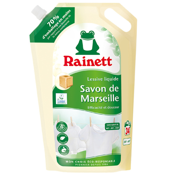 Lessive Liquide Concentree Savon De Marseille Ecolabel Rainett 1 7l Sur Franprix Fr